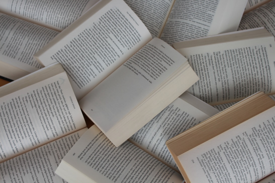 Open books from a publication run